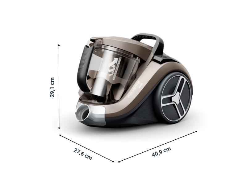 Rowenta Bodenstaubsauger Compact Power XXL Animal Schwarz Leistungsstarker Staubsauger ohne Beutel