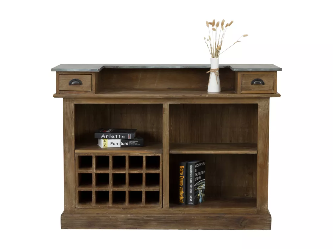 Meuble de bar en bois de cèdre recyclé et métal - Spritz