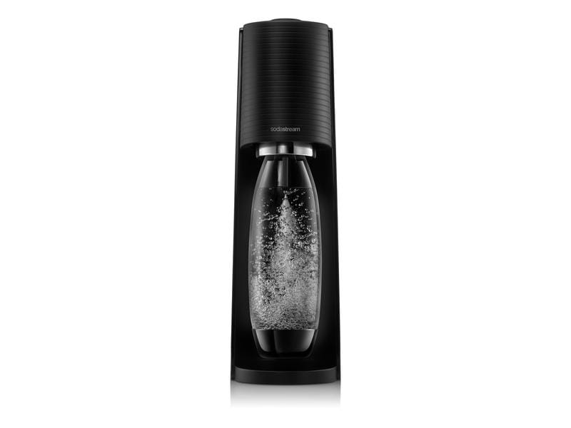 Sodastream Wassersprudler Terra Schwarz Wassersprudler mit Fuse Kunststoffflasche und Quick Connect Zylinder