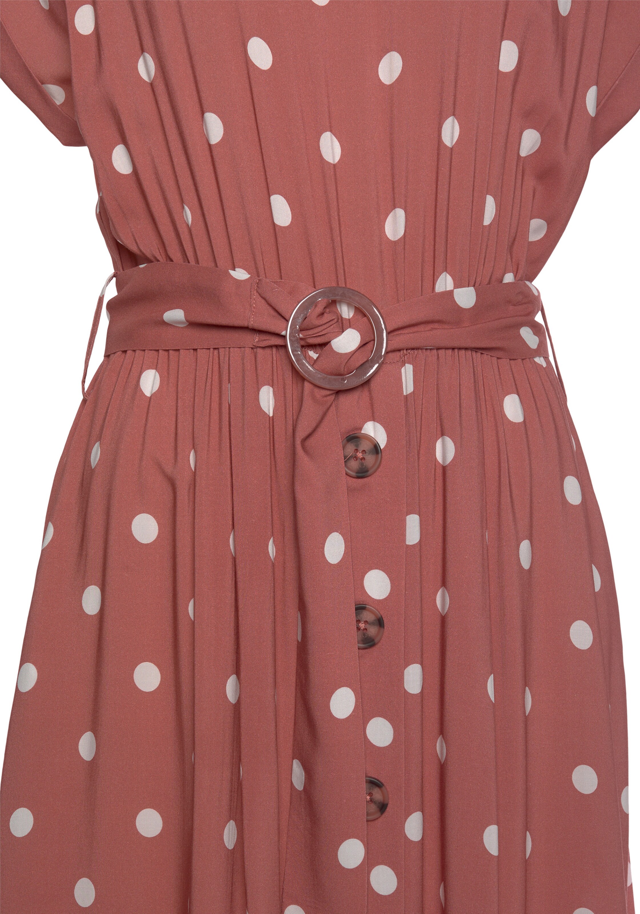 LASCANA Midikleid in marsala-creme-bedruckt