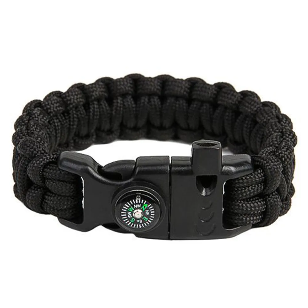 EDCX -  EDCX Fallschirmleinen-Armband Cobra Survival schwarz