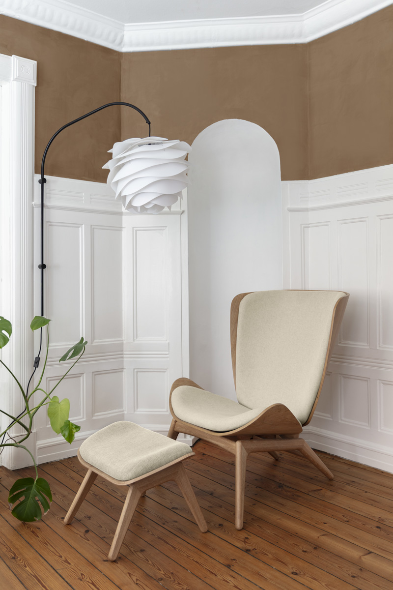 Ottoman houten voetenbank The Reader - naturel eiken Sterling
