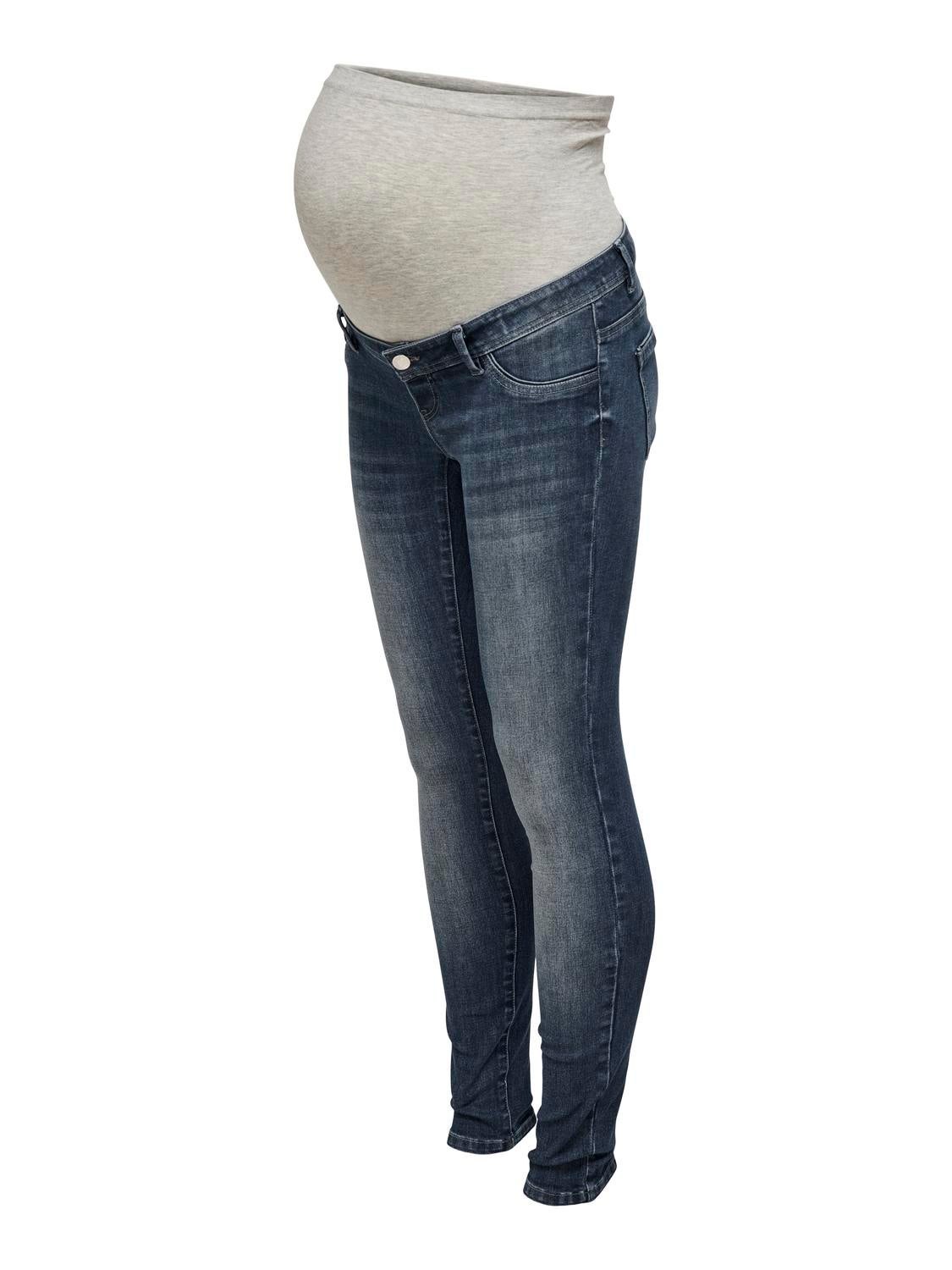 OLMWAUW Mittlere Taille Skinny Fit Jeans Blue Black Denim