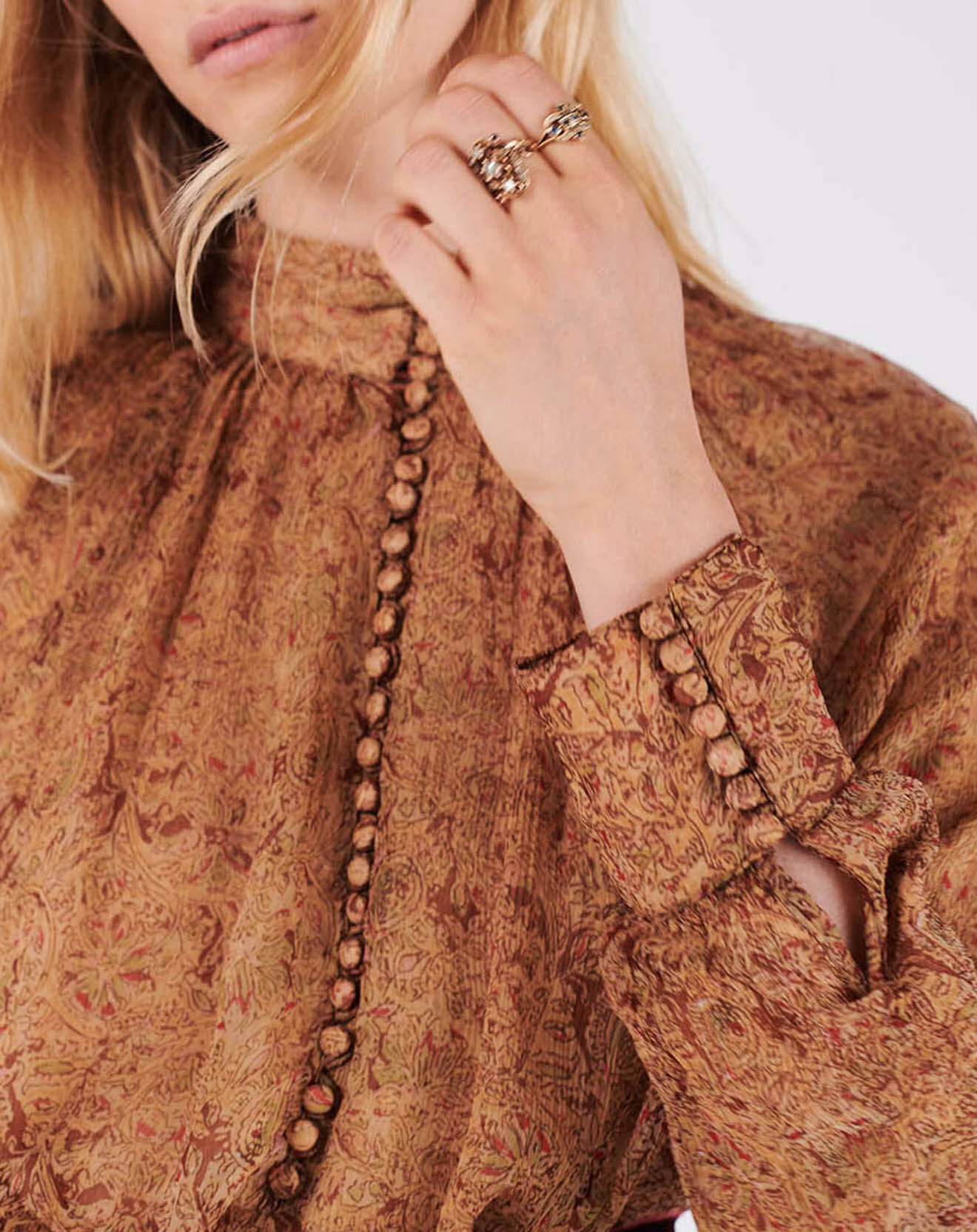 Swildens Robe Chiara imprimée beige