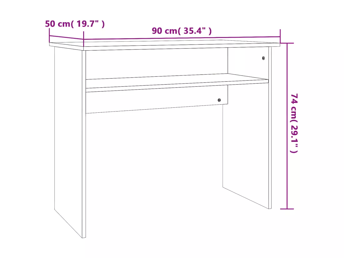 Bureau Chêne sonoma 90x50x74 cm Aggloméré
