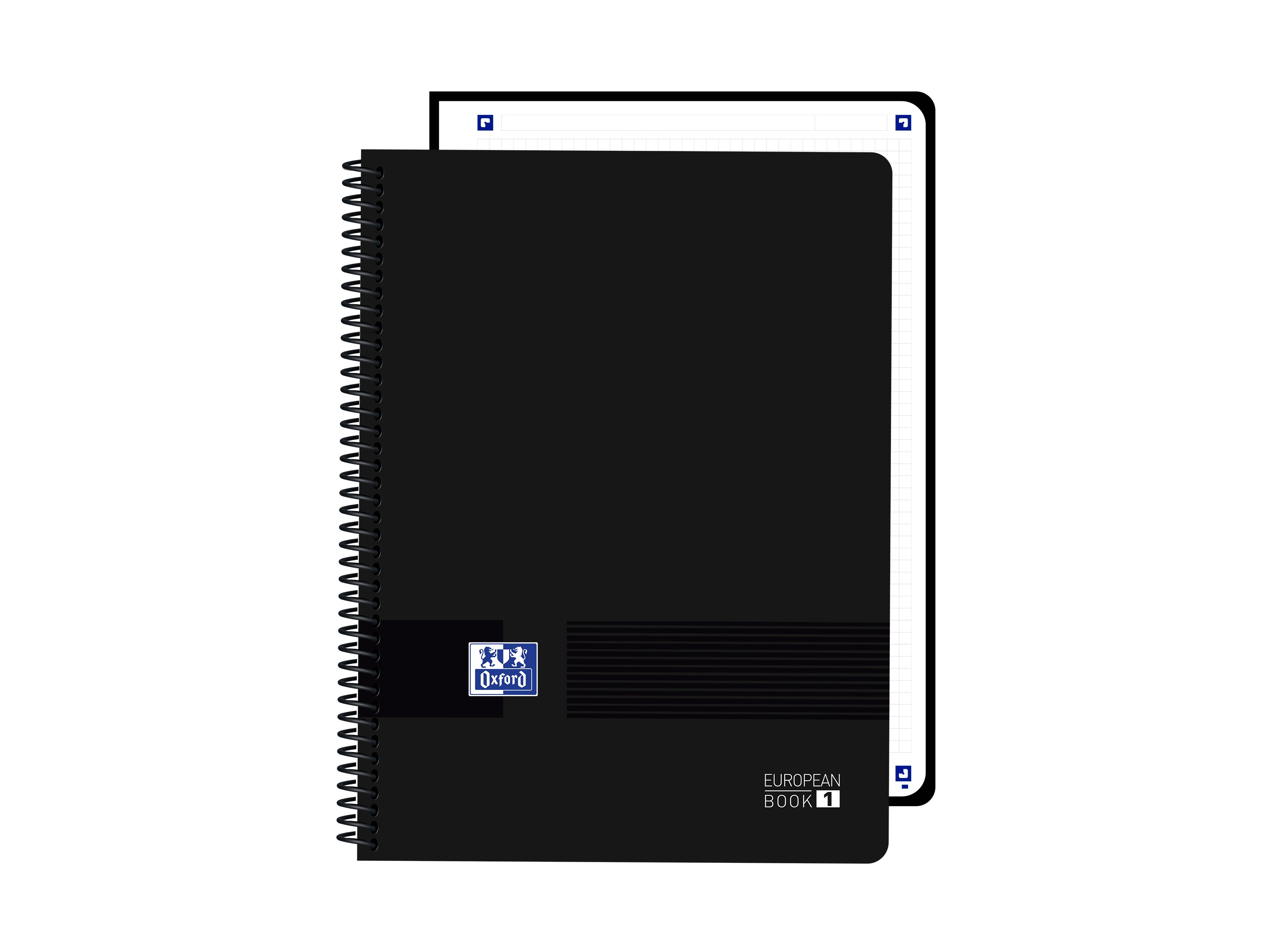 CADERNO ESPIRAL A4 QUADRICULADO POLIPROPILENO OXFORD LIVE&GO PRETO 80 FOLHAS