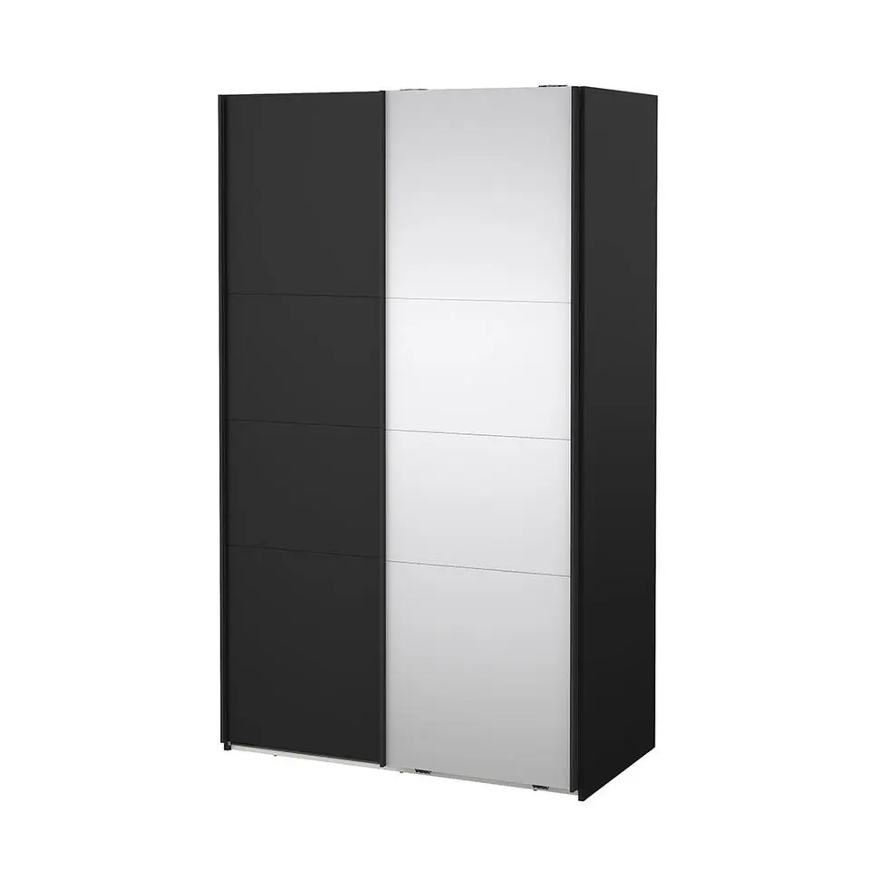 Hioshop Catania schuifdeurkast 2 deuren 120x200cm mat zwart