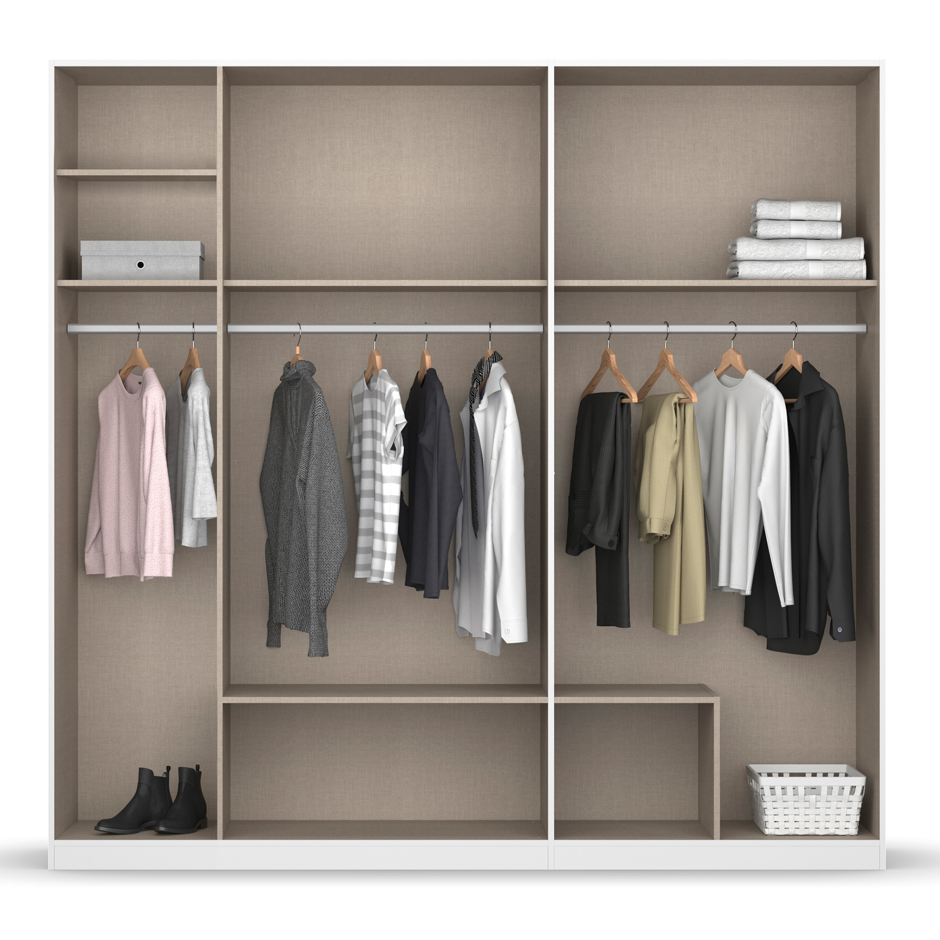 Drehtürenschrank - grau-metallic-Artisan Eiche - 226 cm
