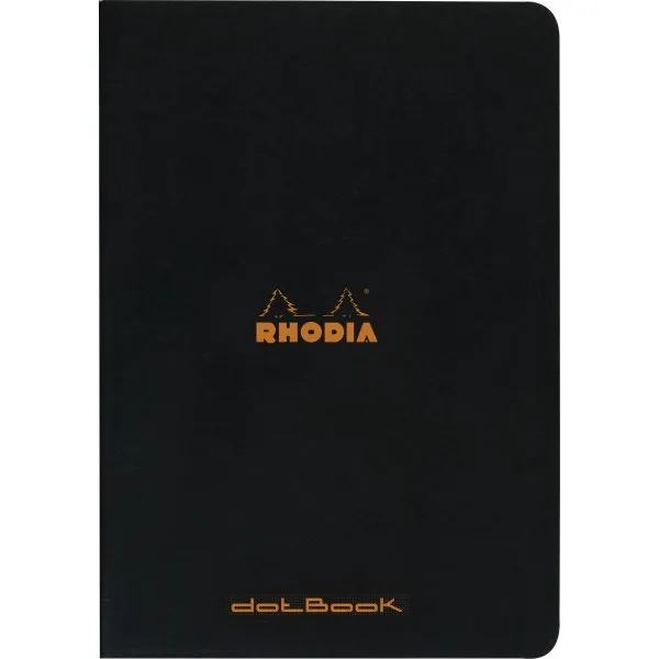 Rhodia Kladdehæfte A4 dotted papir - sort omslag - 80gram 48 sider (Rhodia nr. 119166C)
