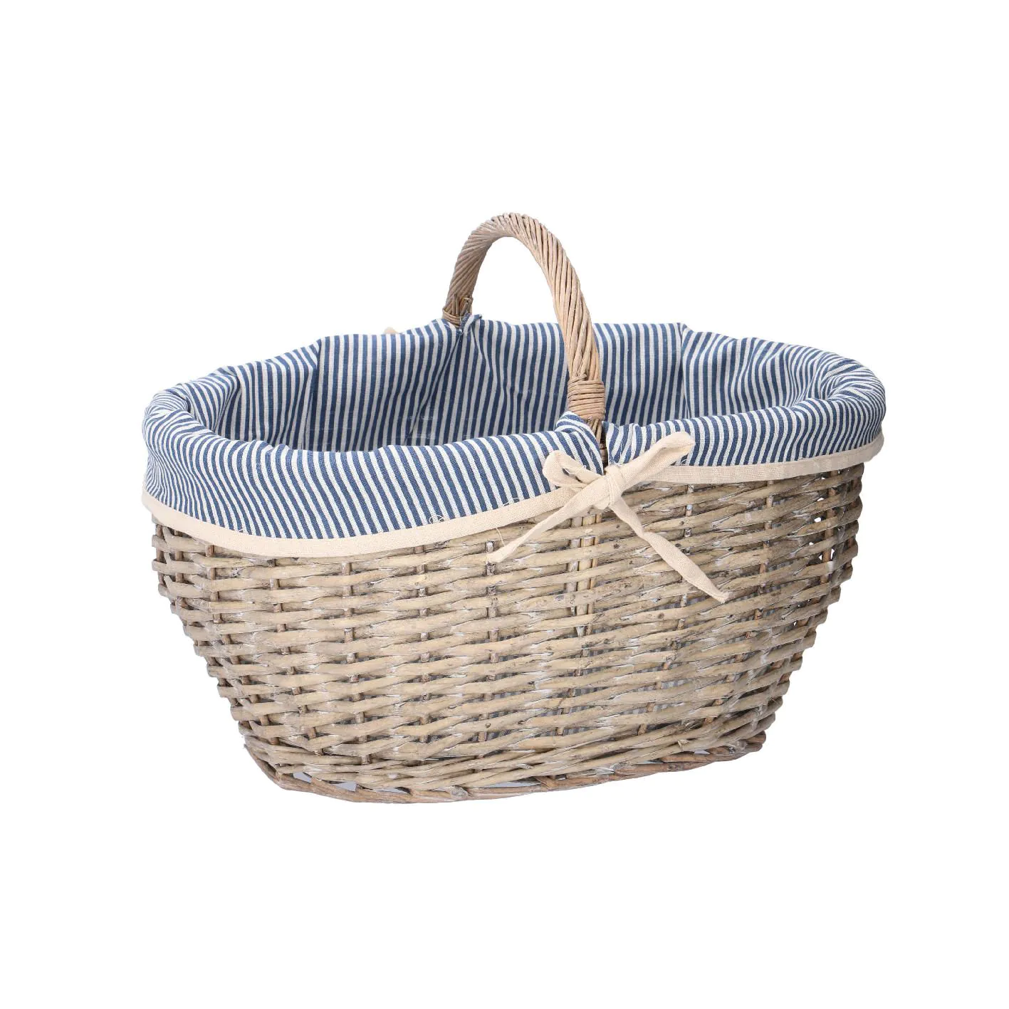 Deko-Korb Streifen, blau/weiß, 49 cm