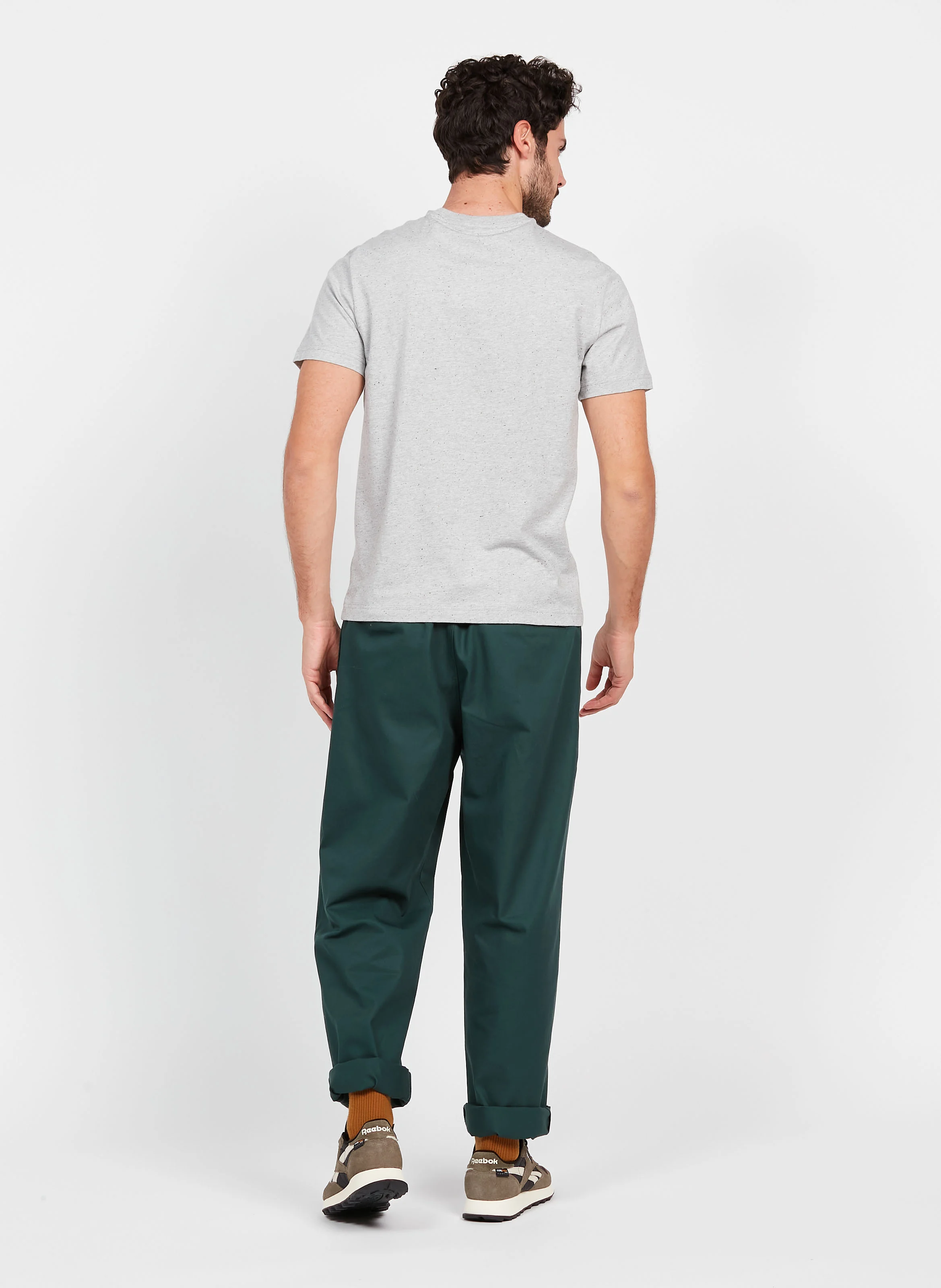 Pantalon droit en coton| Vert