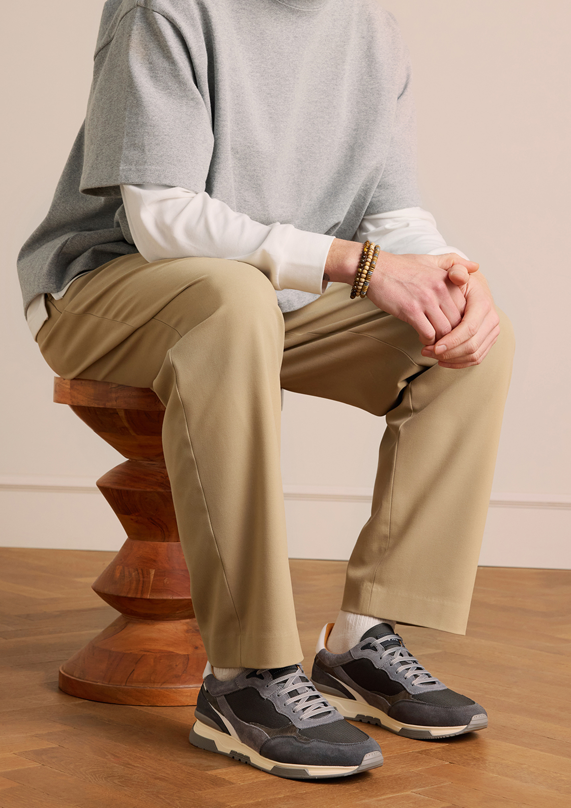 Grijze nubuck sneakers