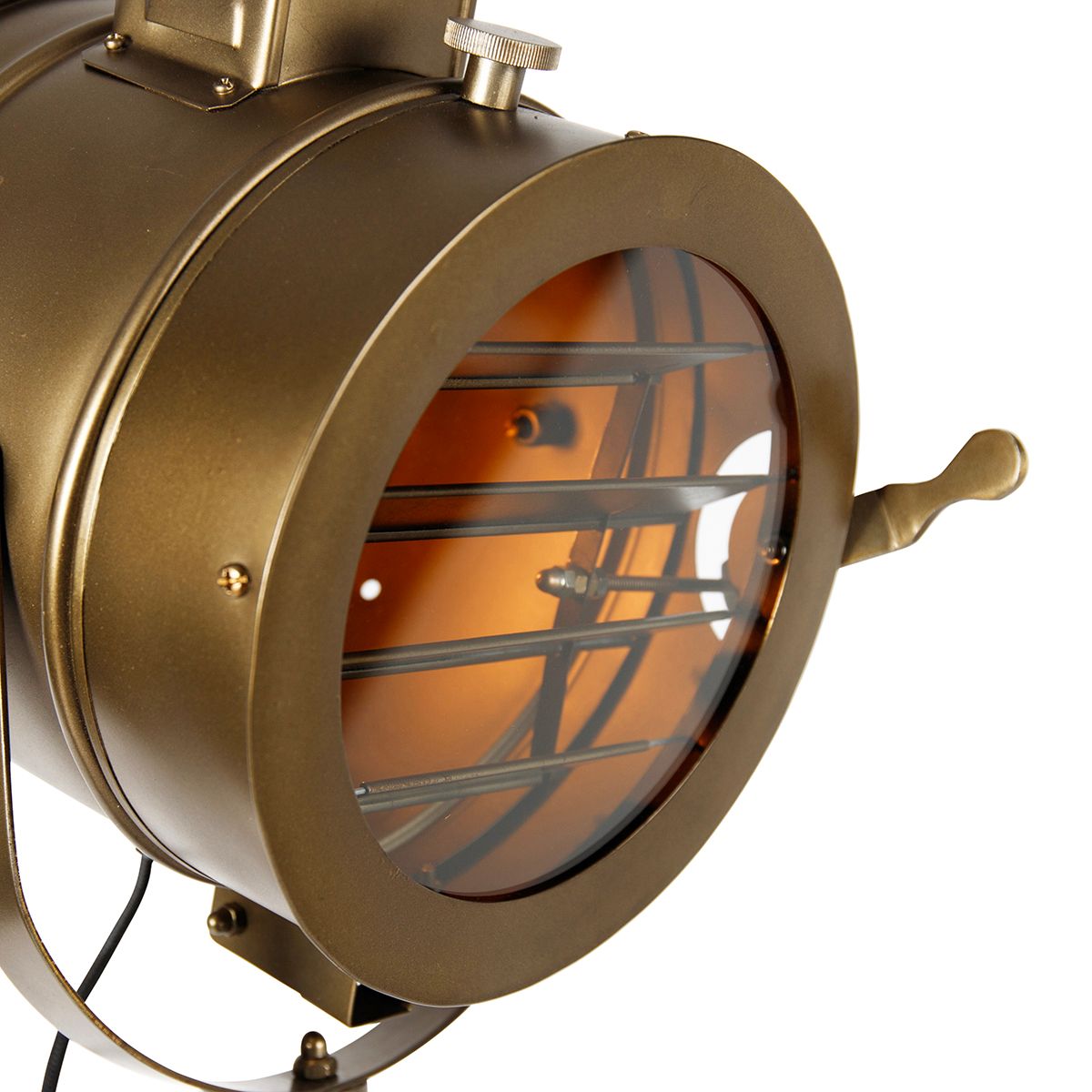 Tripod vloerlamp brons met hout studiospot - Radient