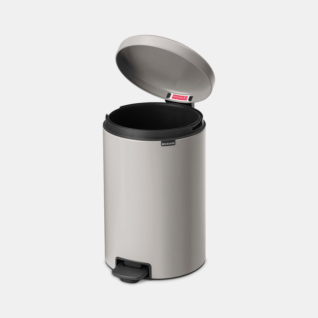 NewIcon Pedaalemmer, 20 liter, kunststof binnenemmer - Soft Grey