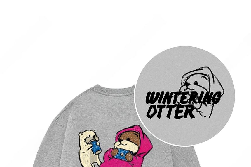 SeoulPop - Otter Print Loose-Fit Sweatshirt