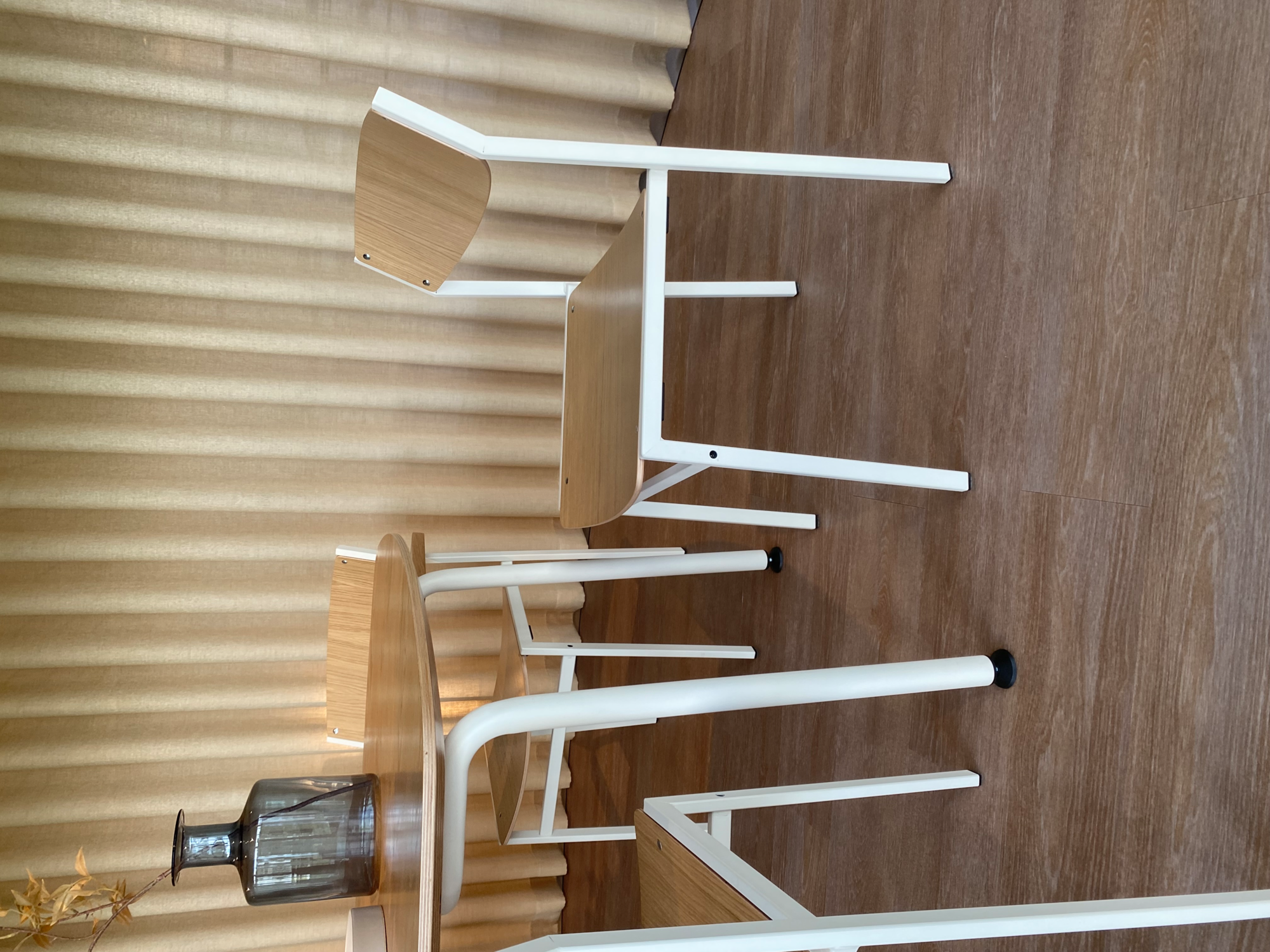 Dining 50 ZA Hout - Frame RAL1013 Pearl White + Eiken Fineer Zwart