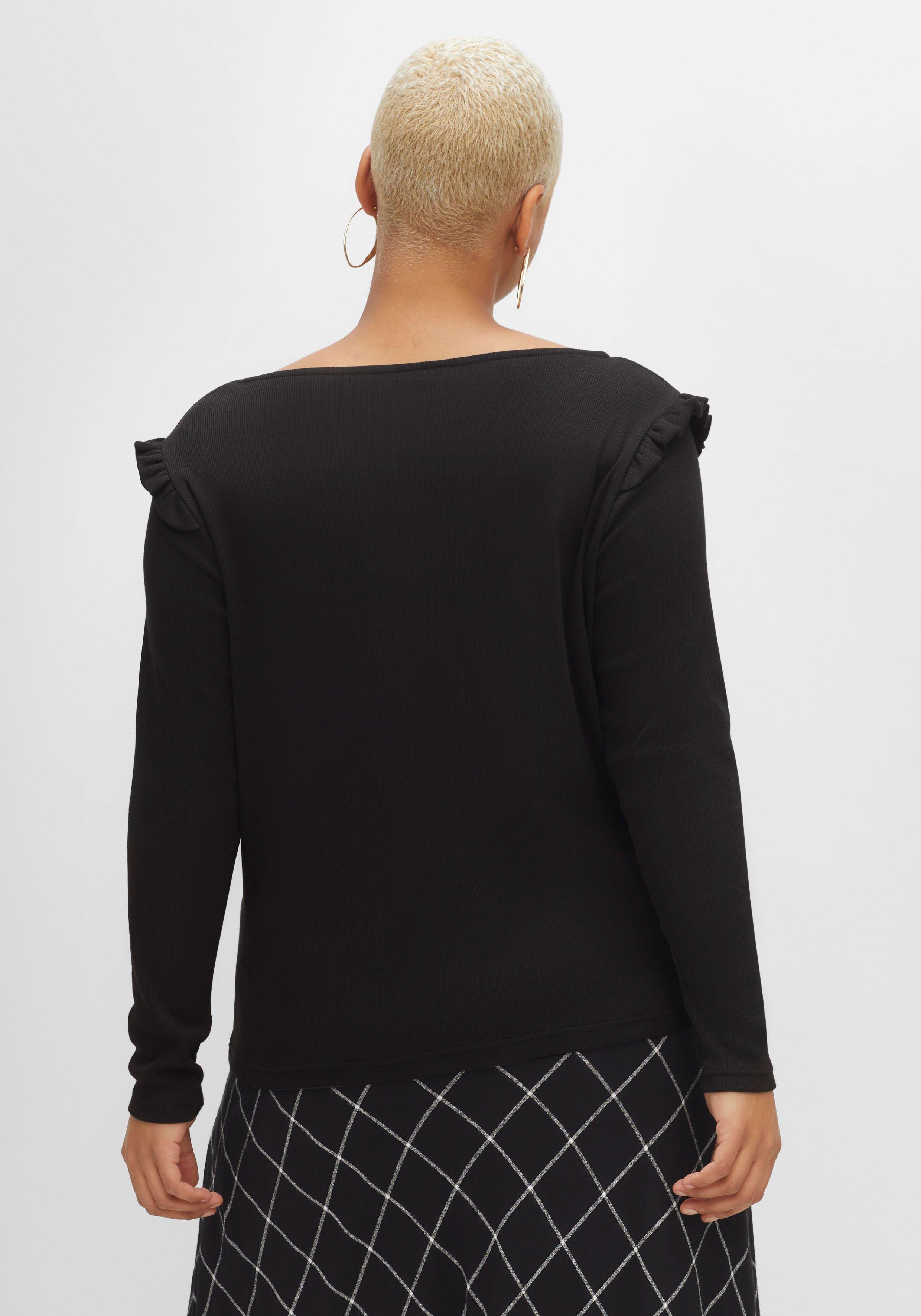 Langarmshirt mit Rüschen an der Schulter
