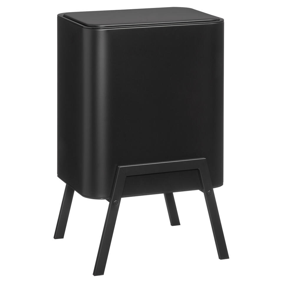Prullenbak Op Pootjes 2x 12,5L Zwart