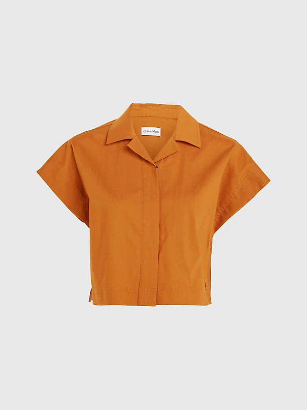 Camisa curta de liocel com modelagem relaxada