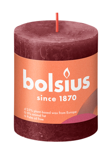 Bolsius Rustiek Stompkaars Velvet Red 80/68 1ST