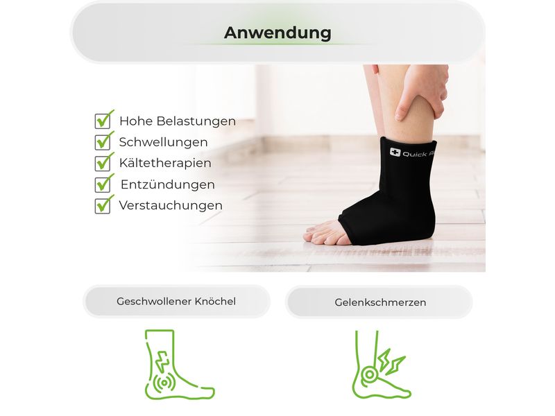Quick Aid Fussgelenk Kühlmanschette Grösse L 1 Stück Für eine schnelle und effektive Schmerzlinderung
