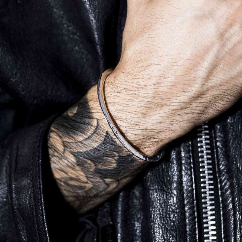 Bracelet Jonc Homme Acier coloris argenté