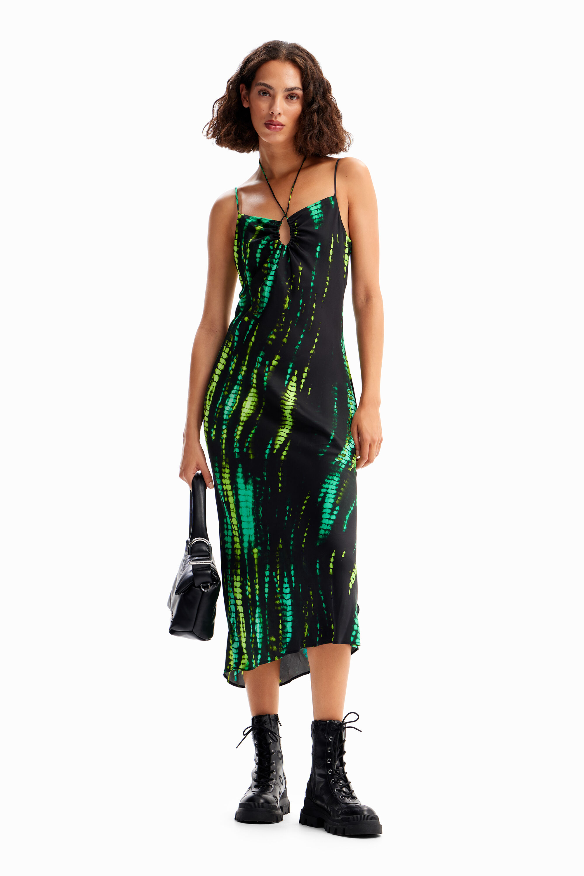 vestido midi tie-dye
