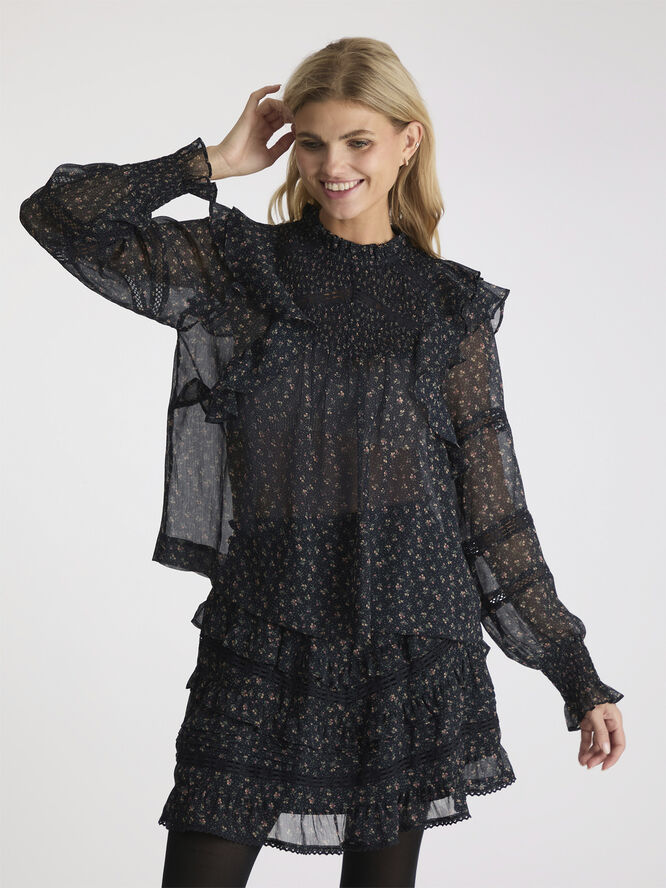 Neo Noir Sarna Mini Rose Blouse Black