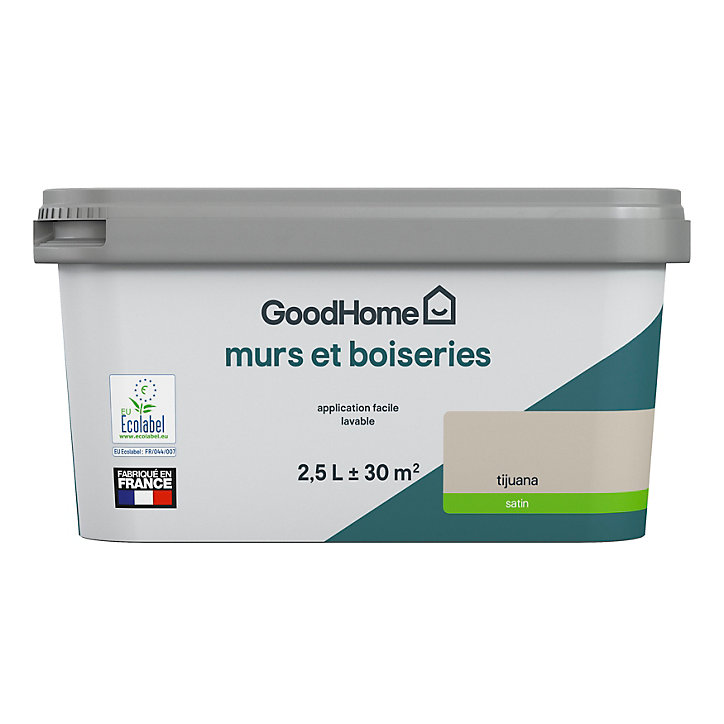 Peinture intérieure couleur murs et boiseries GoodHome Tijuana beige 2.5L