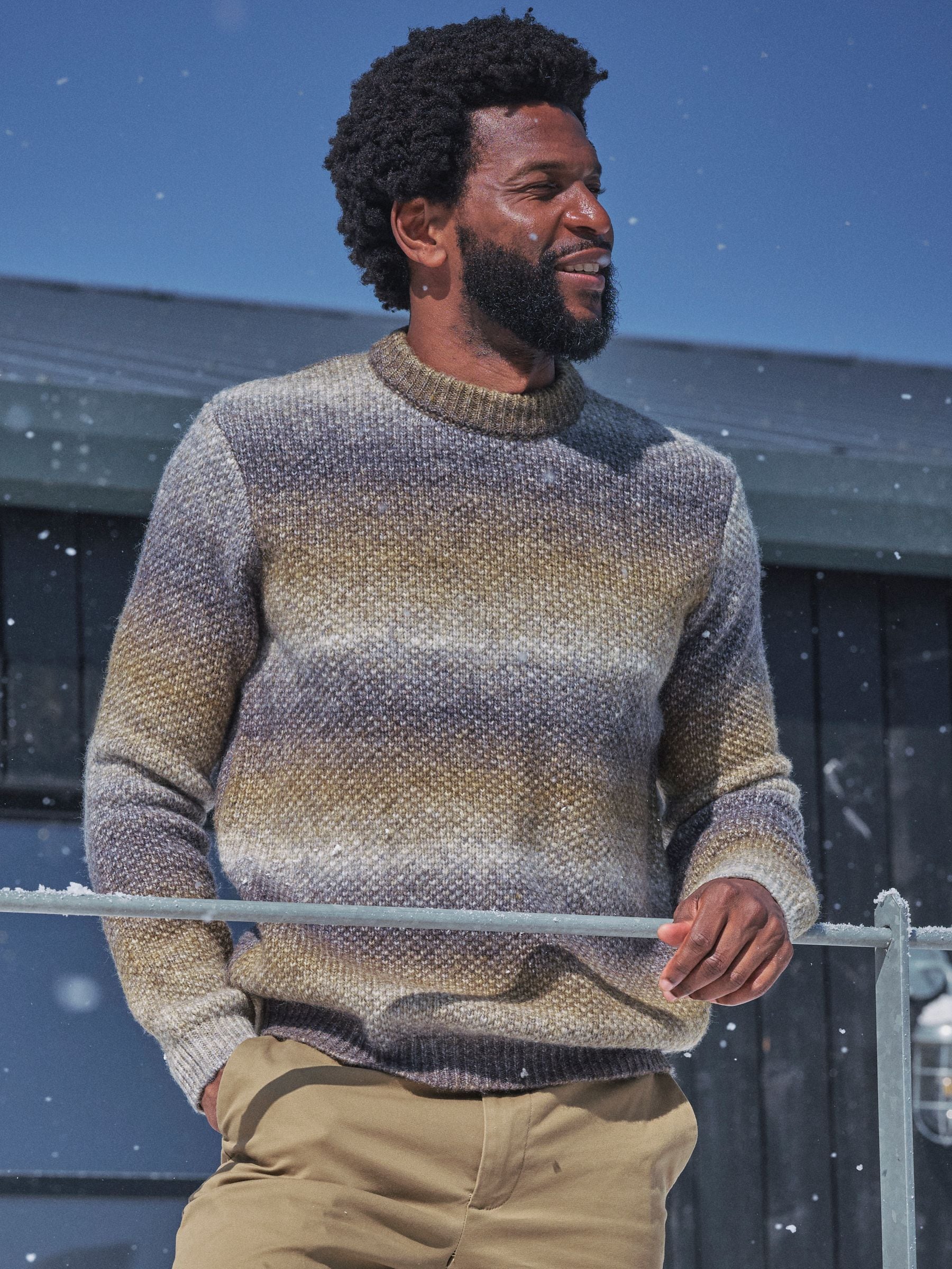 FatFace Ombre Knitted Crew Jumper