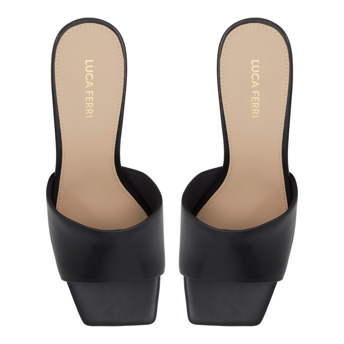 LUCA FERRI-Barg-Mules Sandales - Talon bloc - Noir