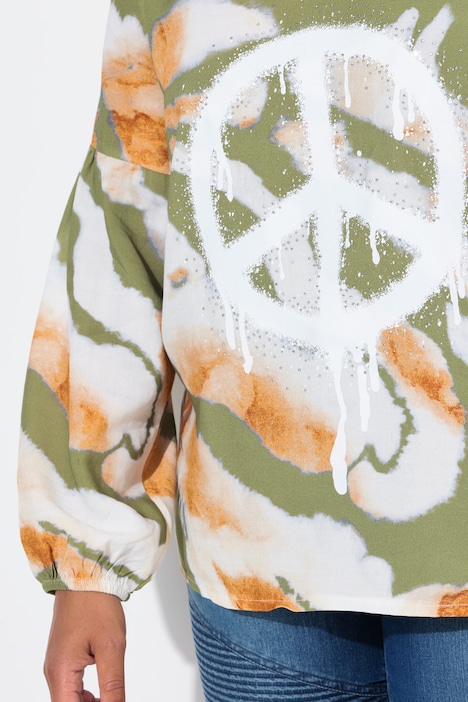 Tunika, A-Linie, Batik-Muster, Peace-Zeichen