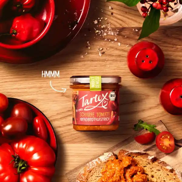 Bio Marktgemüse Brotaufstrich Scharfe Tomate