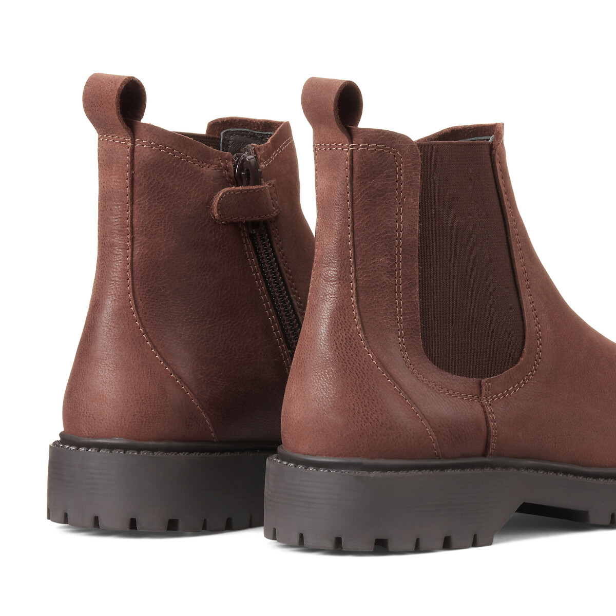 COLEÇÃO LA REDOUTE<br>Botas Chelsea de couro com zíper
