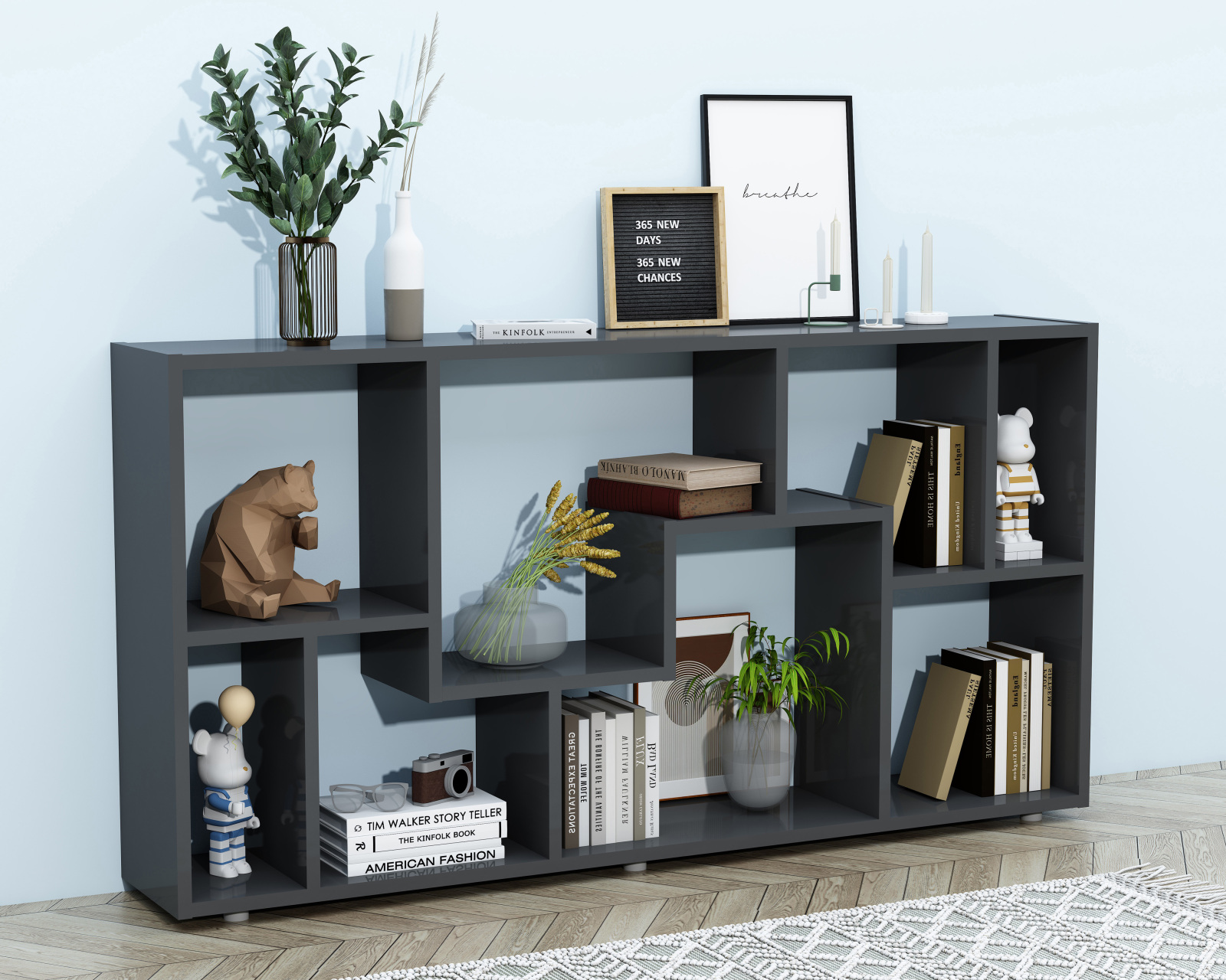 Standregal LANISA - anthrazit - 116 cm breit