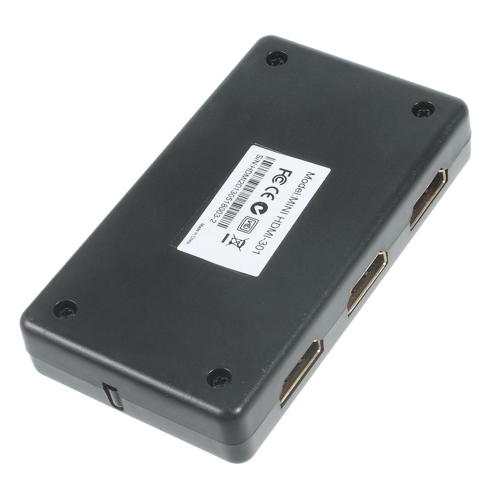 3-Fach HDMI 1080p FullHD Hub Verteiler Switch mit Fernbedienung - Schwarz