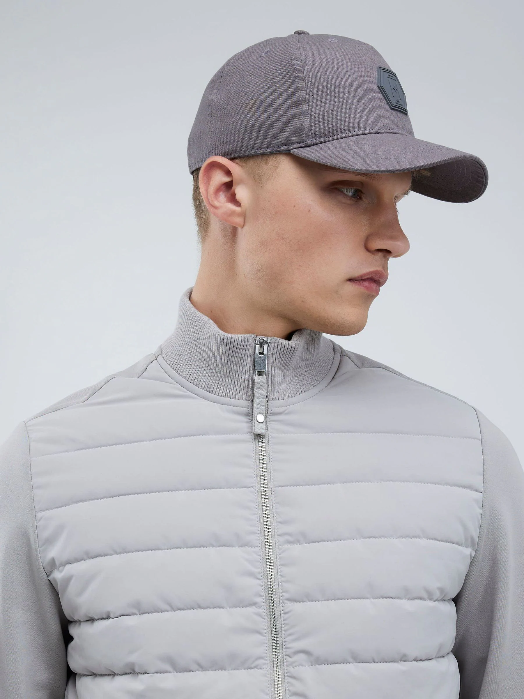 Grijs - River Island Funnel Hybrid Puffer Jacket