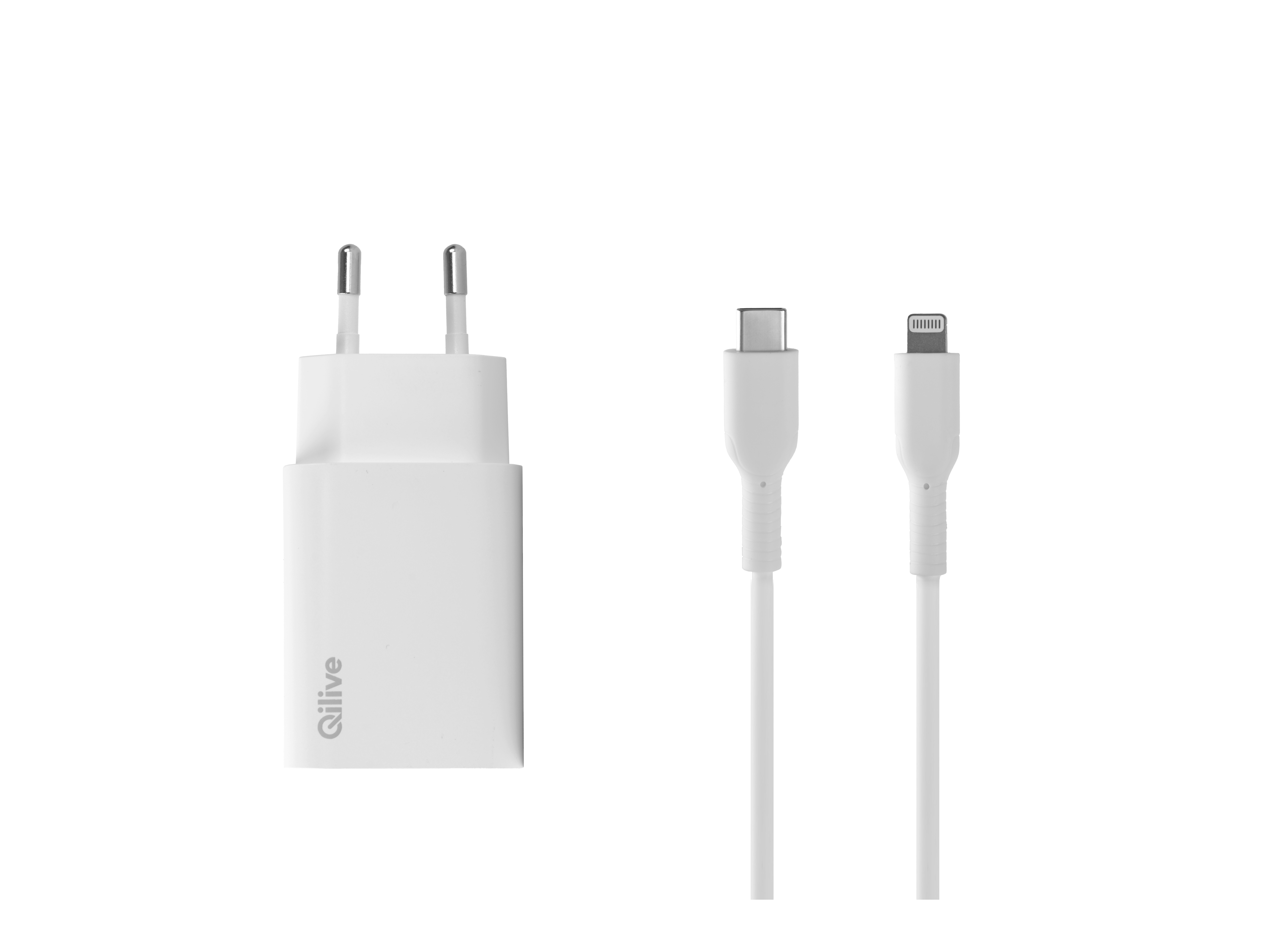 CARREGADOR USB-C PD20W QILIVE 600129705 USB-C 8PIN 1.2M3A BR