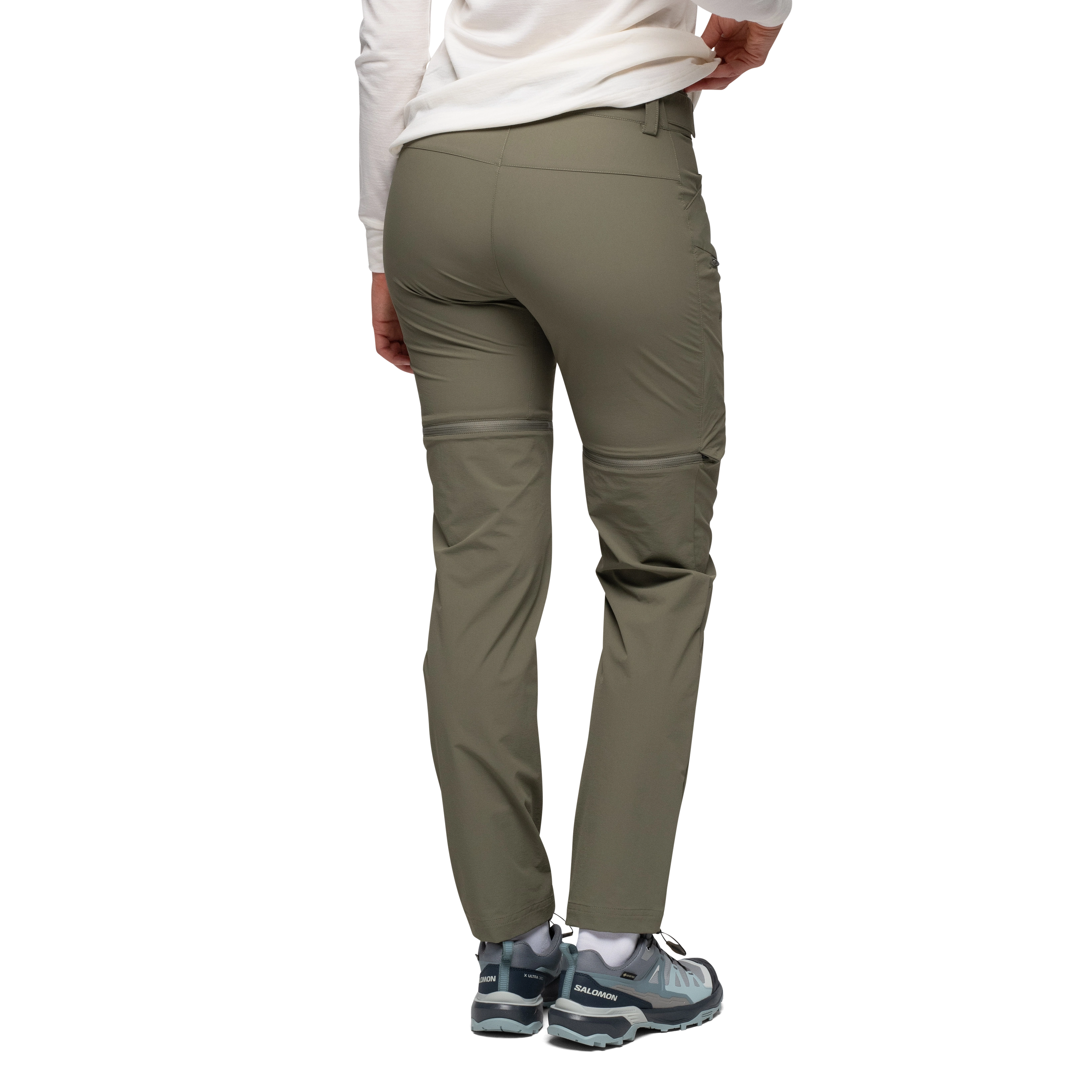 Convertible Zip-Off Softshell Pants Women Green Mud