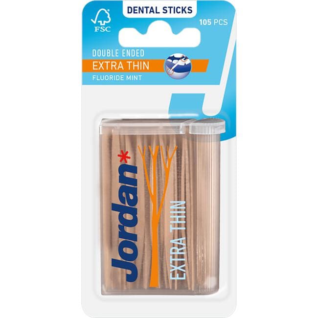 Jordan Dental Stick Double Ended Extra Thin 105 Stuks
