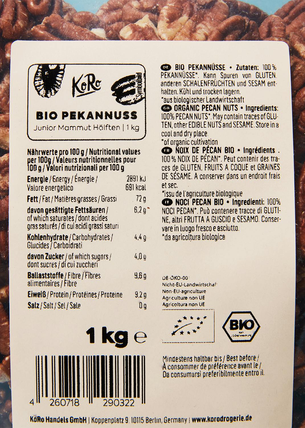 Bio Pekannusskerne 1 kg