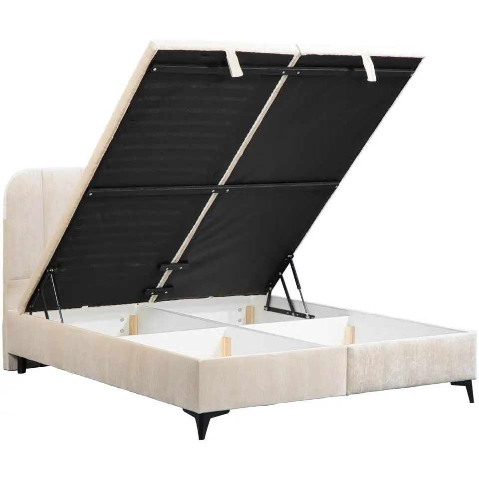 Bed Lizz met opbergruimte - ecru - 180x200 cm