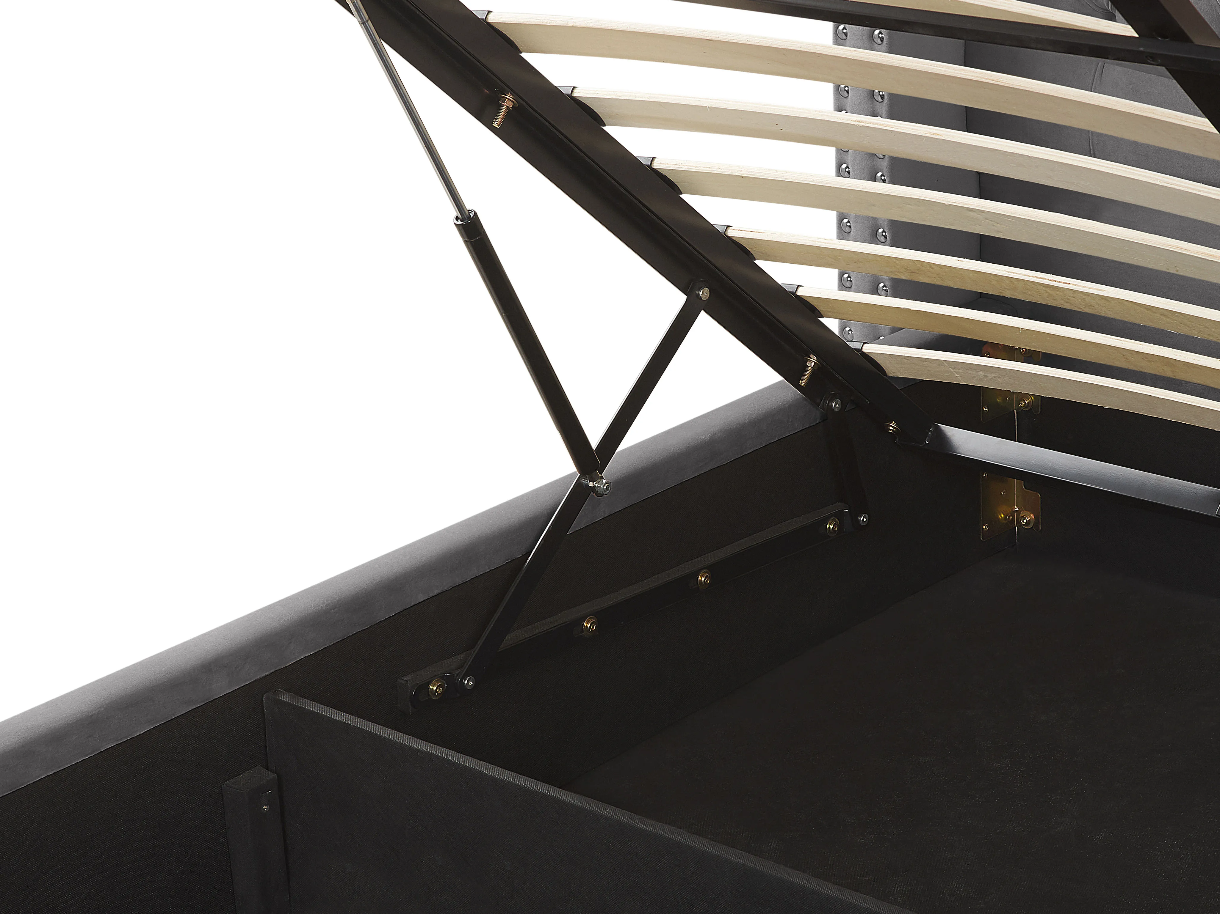 Bed met opbergruimte Fluweel LUBBON 180 x 200 cm Grijs