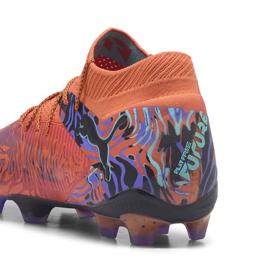PUMA Future 8 Ultimate FG Creativity - Orange Poppy/Dark Amethyst/Bleu/Noir ÉDITION LIMITÉE