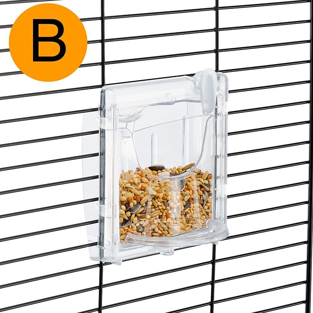 Ferplast cage à oiseaux luna 2 cage pour oiseaux, canaris, perruches ondulées, en métal, accessoires inclus mangeoires rotatives