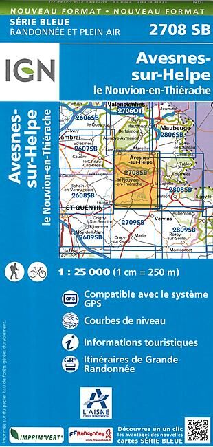 IGN - 2708 SB AVESNES SUR HELPE 1 25 000
