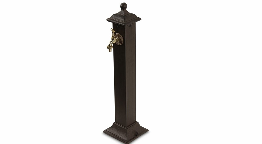 Fontaine de jardin métal marron 17.5x17.5x71cm