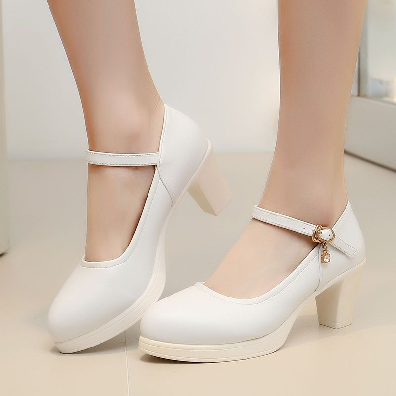 Freesia - Enkelband Platform Blokhak Pumps