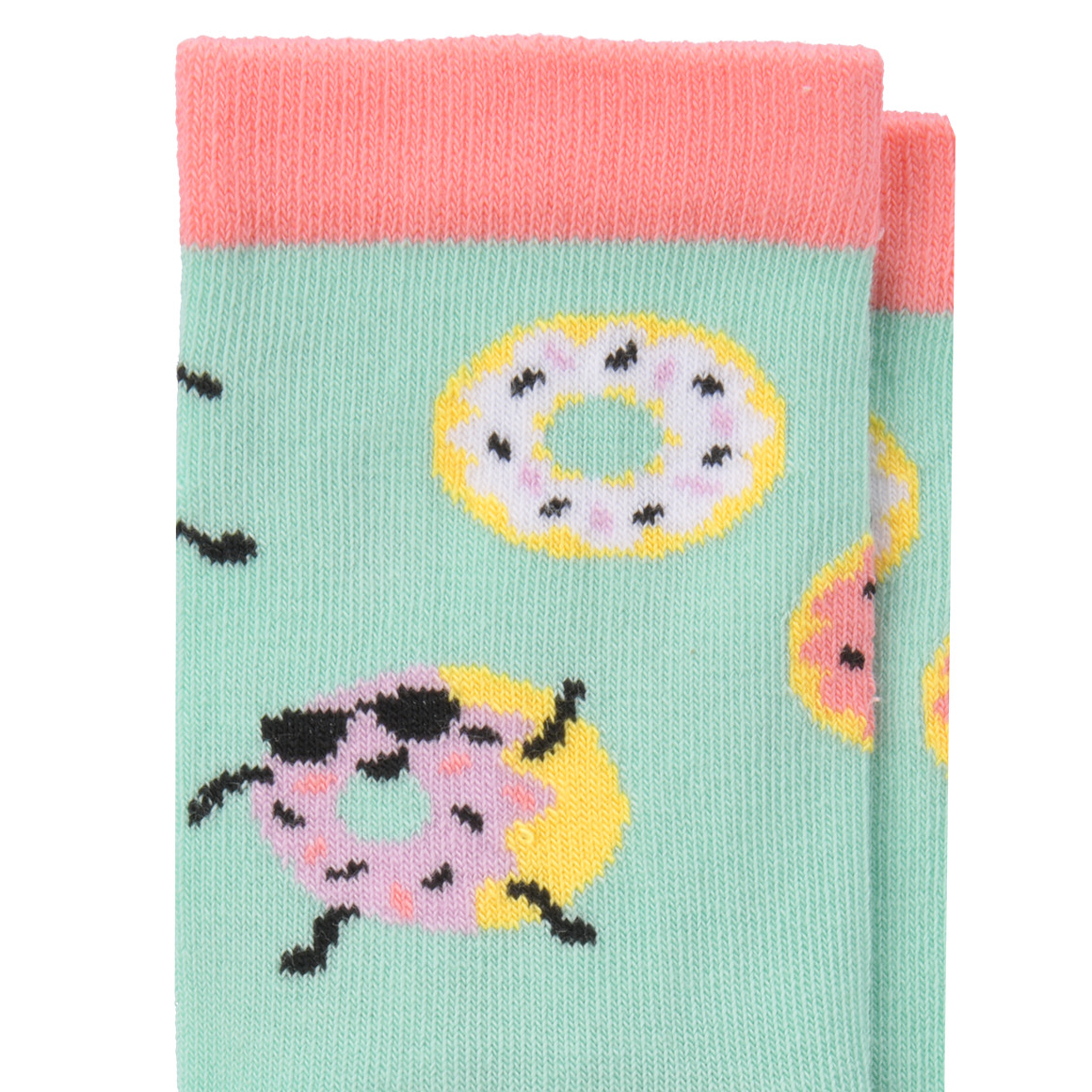 Topolino 1 Paar Mädchen Socken mit Donut-Motiven helltürkis