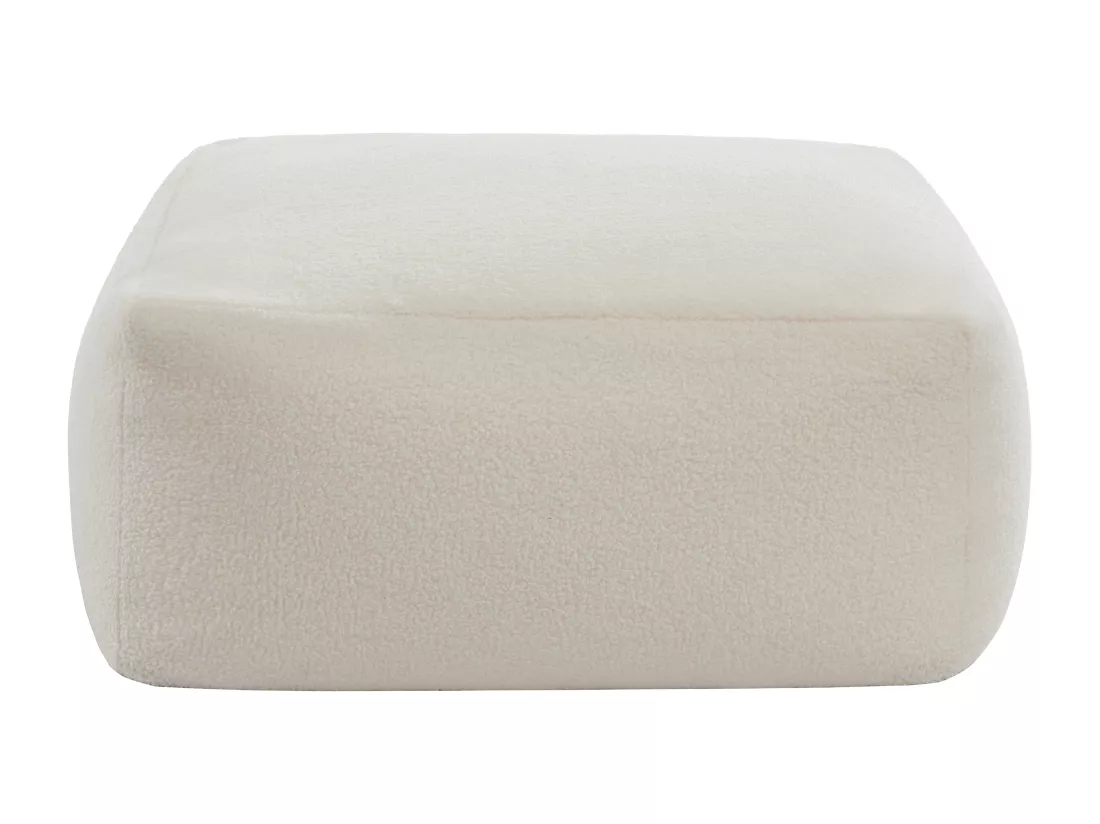Pouf en tissu bouclette blanc SIRIETO
